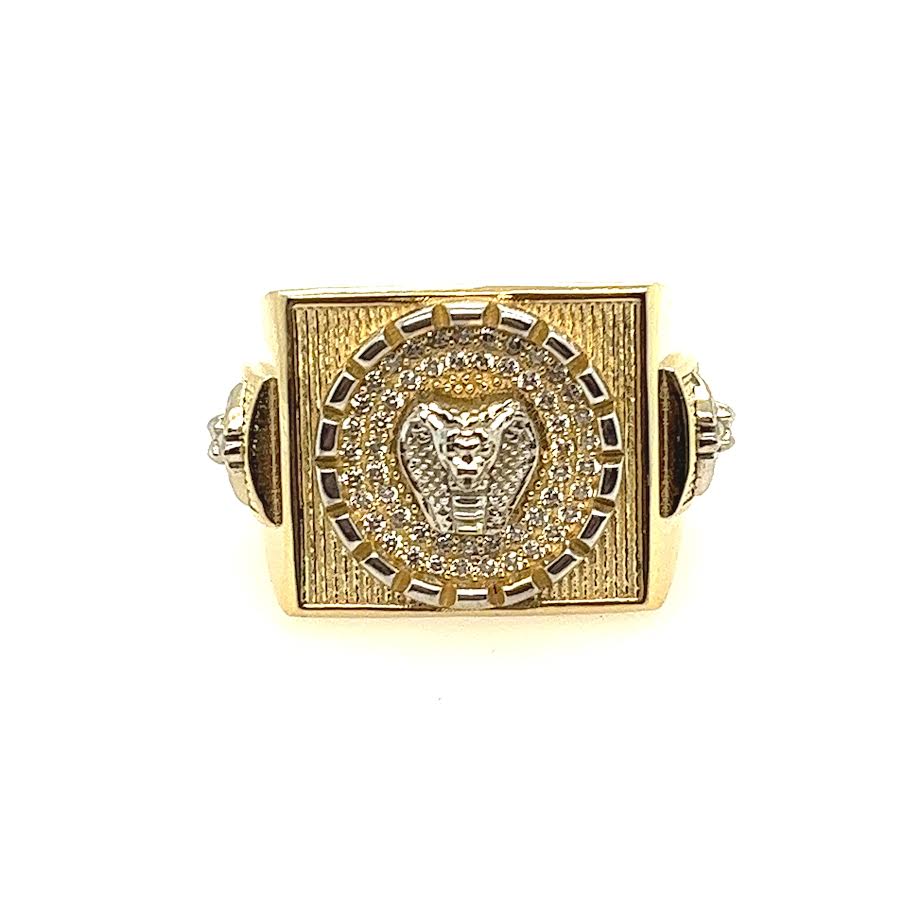 MEN'S RING STAR OF DAVID CADUCEUS DOCTOR AND SNAKE STYLE 14K-8.7GRAMS