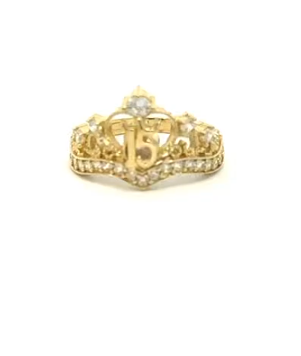 QUINCEAÑERA 14K GOLD 3.4 GRAM SWEET 15 RING