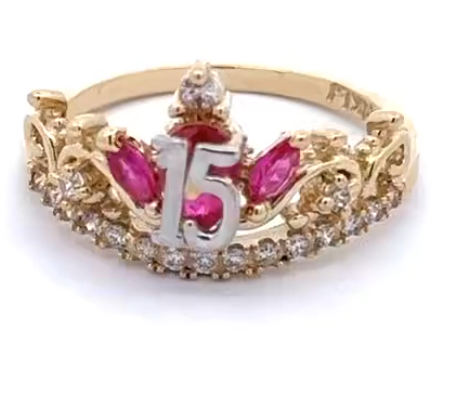 QUINCEAÑERA 14K GOLD SWEET 15 RING